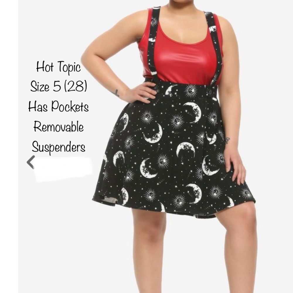 Half moon skirt with suspenders
